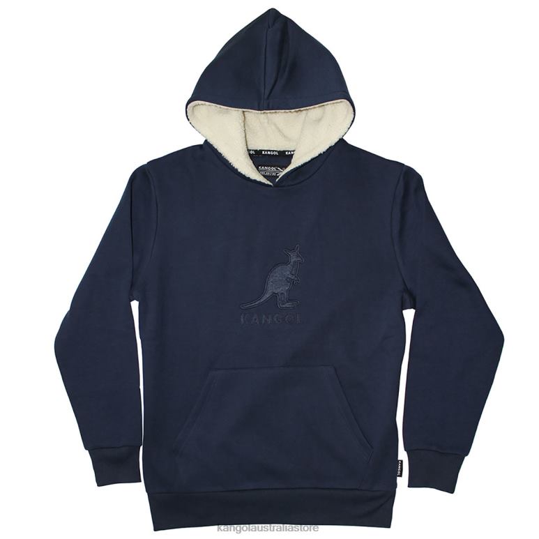 Unisex Clothing Catamaran Navy Kangol Tonal Embroidered Sherpa Hoodie V0X8T1128