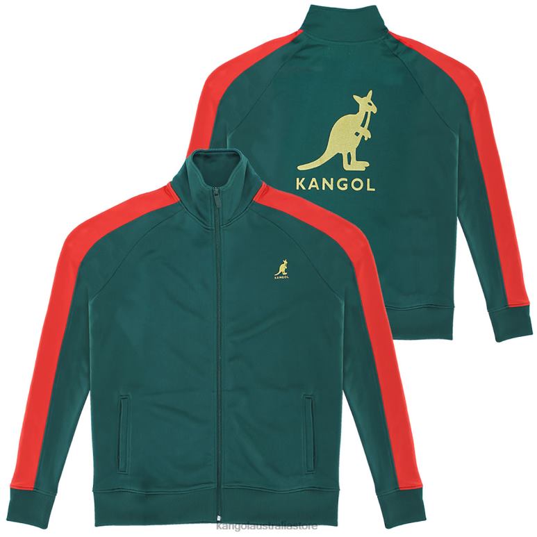 Unisex Clothing Emerald/Red Kangol Retro Track Jacket V0X8T1194