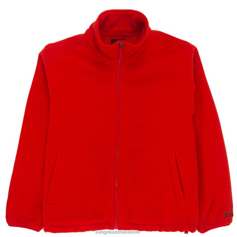 Unisex Clothing Flame Scarlet Kangol Zip Up Fleece Jacket V0X8T1233