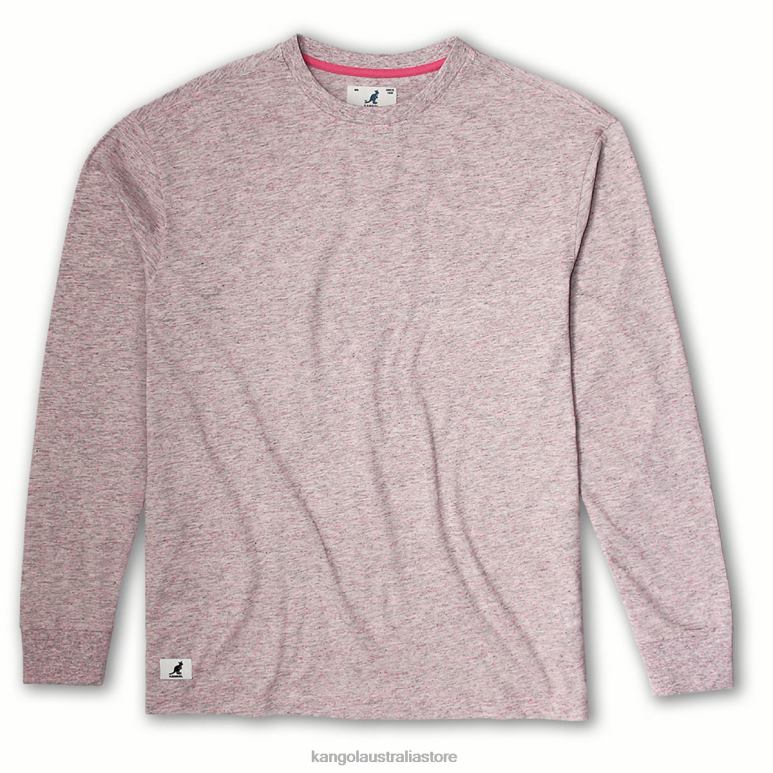 Unisex Clothing Pink Kangol Linen Effect Long Sleeve Tee V0X8T1239