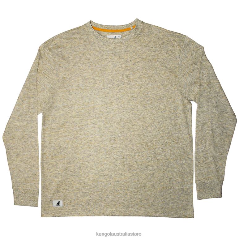 Unisex Clothing Yellow Kangol Linen Effect Long Sleeve Tee V0X8T1240