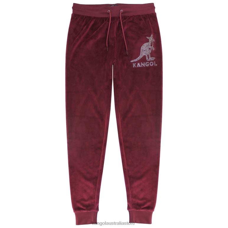 Women Pants Maroon Kangol Velour Crystal Joggers V0X8T1044